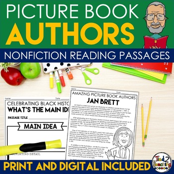 Preview of Picture Book Authors Nonfiction Biography Reading Comprehension Passages