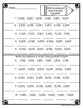 50 Place Value Worksheets For Grades 2-5 By Our Wonderful Journey