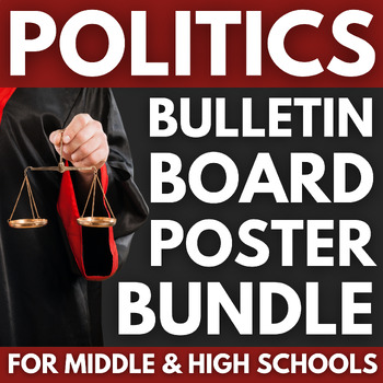 Preview of 50 Politics Themed Posters BUNDLE | Law, Politics & Government Bulletin Boards