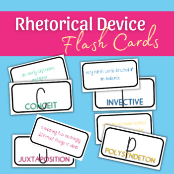 Preview of 50 Printable Rhetorical Device Flashcards for AP English ELA Rhetorical Analysis