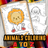 50 Printables cute animals A To Z coloring Sheets - For ki
