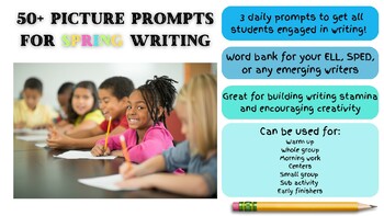 50+ Prompts - Spring Picture Writing for 2nd-5th by Confetti and Caffeine