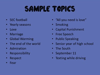 speech topics for high school students