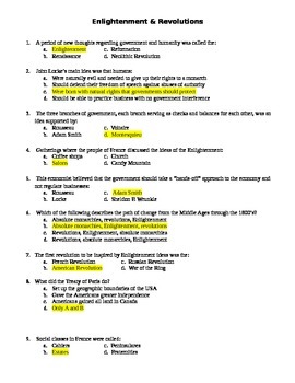 30 The Enlightenment In Europe Worksheet Answers - Worksheet Resource Plans