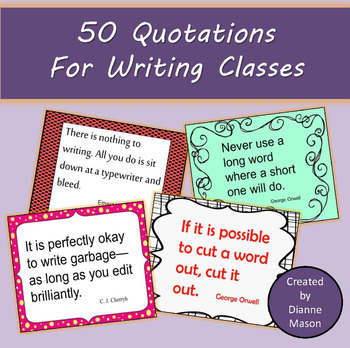 Preview of 50 Quotations for Writing Classes