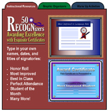 50 RECOGNizers (Award Certificates Recognizing Student Ach