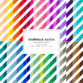 50 Rainbow Angled Stripes Digital Papers