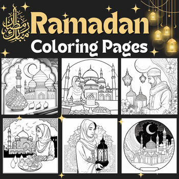 Preview of Ramadan Coloring Book for childrens & adults, Ideal Islamic Gift for Holy Month