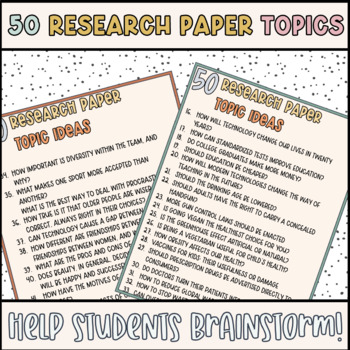 high school research paper topic ideas