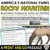Rocky Mountain National Park Information Reading Passage Research