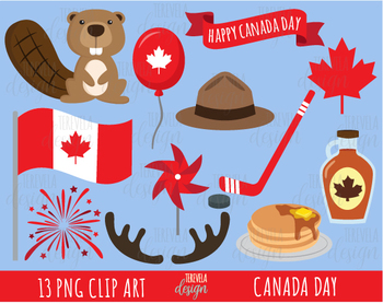 Preview of CANADA DAY clipart, canada clipart, maple syrup, beaver, maple leaf, canada flag