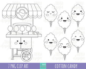 50% SALE COTTON CANDY clipart, candie clipart, sweet treats, black and