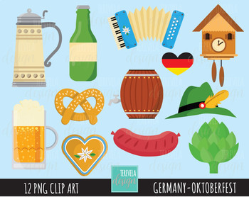 Preview of GERMANY clipart, octoberfest clipart, beer, travel, Germany food