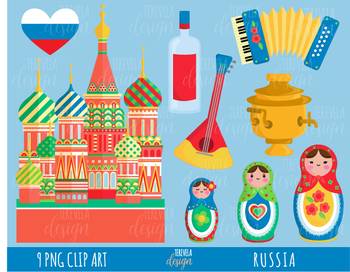 Preview of RUSSIA clipart, matryoshka, moscow, cute graphics, travel