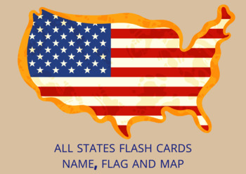 Preview of 50 STATES AND FLAGS FLASH CARDS