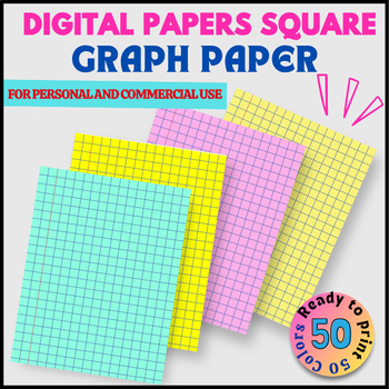 Preview of 50 School Digital Papers Square Graph Paper
