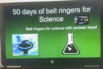 Preview of 50 Science Bell Ringers for 6-8th Science student copy and teacher copy