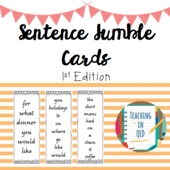 Preview of 50 Sentence Jumble Cards- 1st Edition