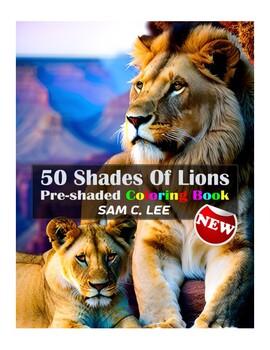 Preview of 50 Shades of Lions - 50 Printable Grayscale Coloring Pages