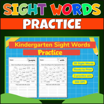 50 Sight Words For Preschool, Pre-K and Kindergarten by The Second Schule