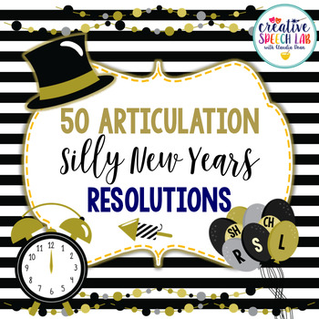 Preview of 50 Articulation Silly New Year's Resolutions
