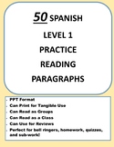 50 Spanish Level 1 Practice Paragraphs