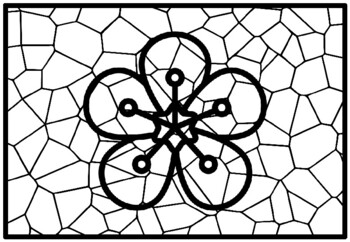 Preview of 50 Spring Flowers Mosaic Art Coloring Pages, Geometry-Art Activity, No Prep