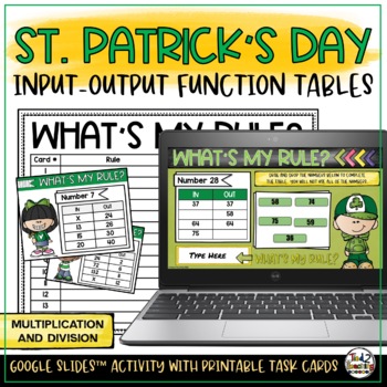 Preview of St. Patrick's Day Input Output Multiplication and Division Function Tables