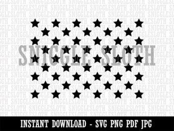 50 Stars to the American Flag USA United States B&W Clipart