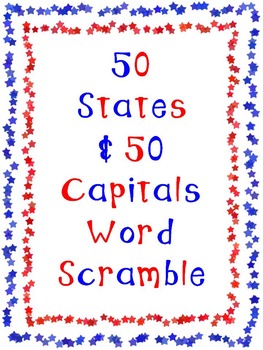 Preview of 50 State & Capital Word Scramble