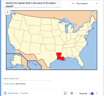 50 State Capitals Map Quiz Google Form By Teaching With Some Sasse