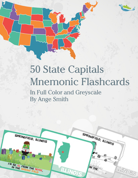 Preview of 50 State Capitals Mnemonic Flashcards