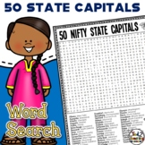 50 State Capitals United States Word Search Puzzle Geograp