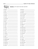 50 State Capitals Worksheet with Detailed Answer Key