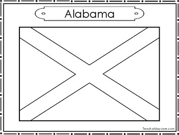 Preview of 50 State Flag Color Worksheets State Symbols Curriculum.