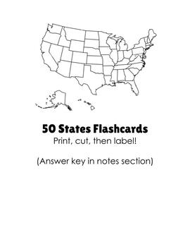 Preview of 50 State Printable Flashcards