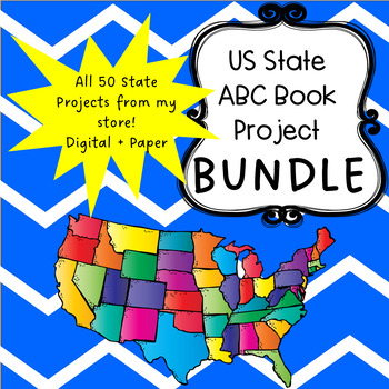Preview of 50 States ABC Book Research Project BUNDLE--Digital and Paper Based Projects