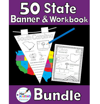 Preview of 50 States Banner and Workbook Bundle