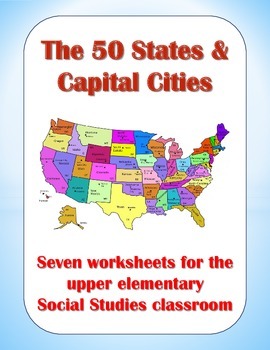 Preview of 50 States and Capital Cities Worksheets for Upper Elementary Students