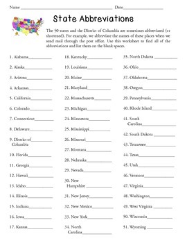50 States and Capital Cities Worksheets for Upper ...