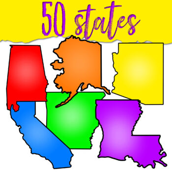 50 States Clipart Teaching Resources | Teachers Pay Teachers