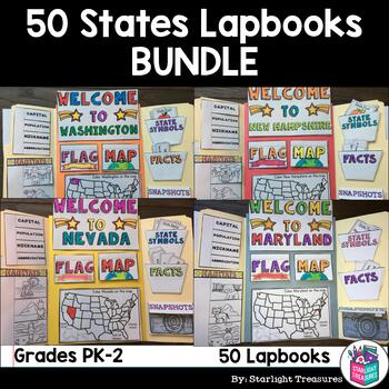 Preview of 50 States Complete Lapbook Bundle for Early Learners