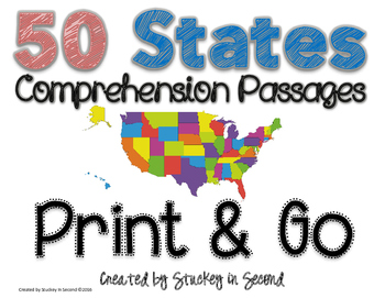 Preview of 50 States Comprehension Passages {Print & Go}