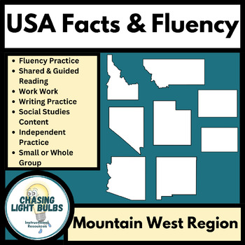 Preview of 50 States Fluency & Literacy Practice - Mountain West Region