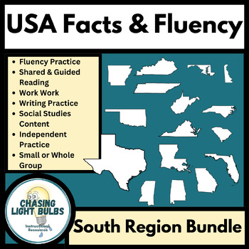 Preview of 50 States Fluency & Literacy Practice - South Region Bundle