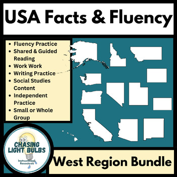 Preview of 50 States Fluency & Literacy Practice - West Region Bundle