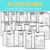 50 States Book: Following Directions and Word Search BUNDL