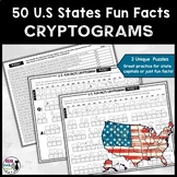 50 States Fun Facts Secret Message Word Puzzle - Crack the