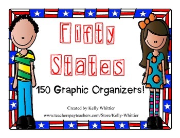 Preview of 50 States Graphic Organizers - 150! - Perfect for KWL Charts and State Studies