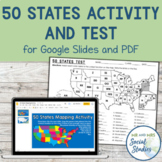 50 States Map Activity and Test for Google Drive and PDF